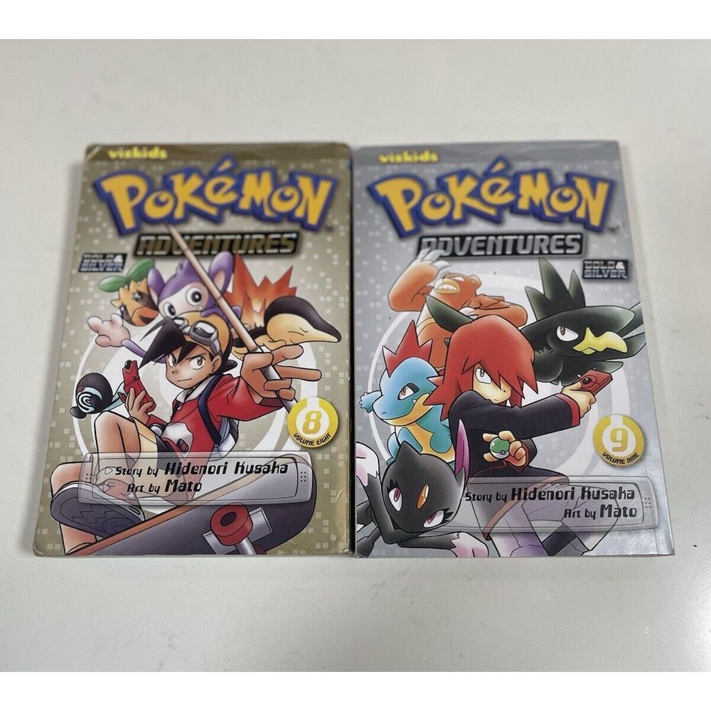 2 POKEMON ADVENTURES Manga Book‎ Gold/Silver #8 & 9